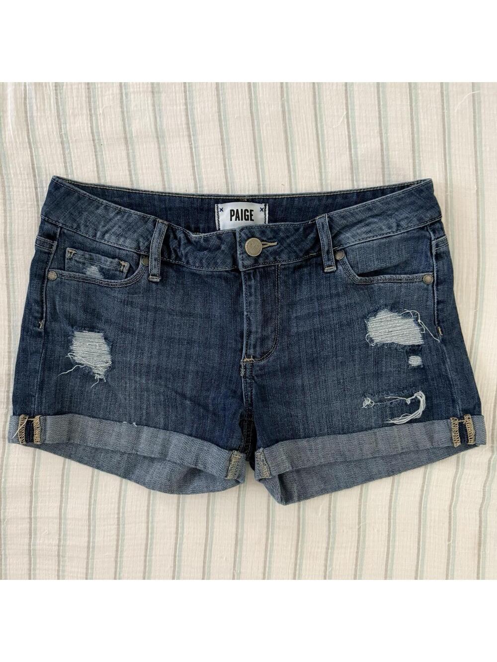 Paige Women's Jean Shorts Size 25 Cuffed Denim Shorts Great Quality Great Fit